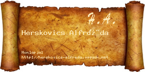 Herskovics Alfréda névjegykártya